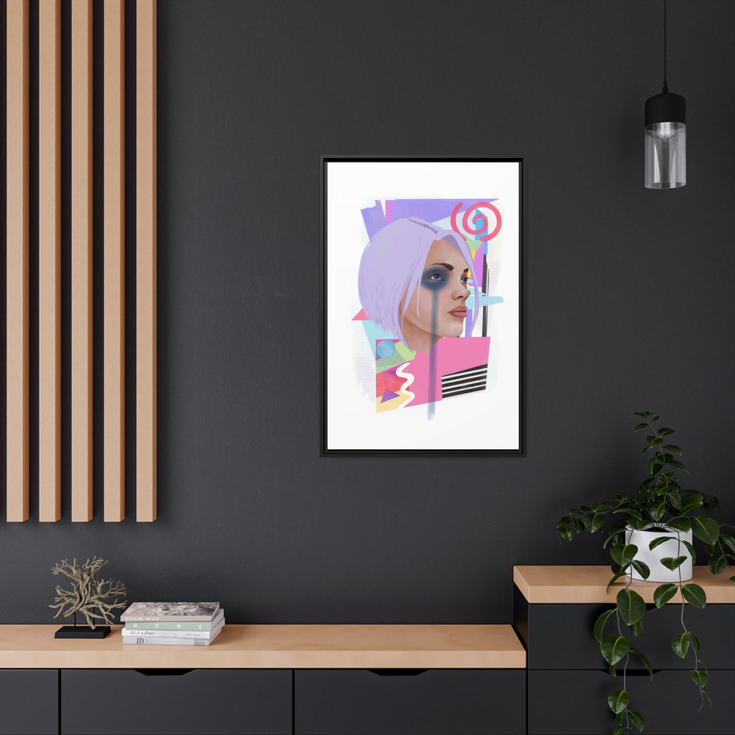 Digital Art on Canvas, Black Frame