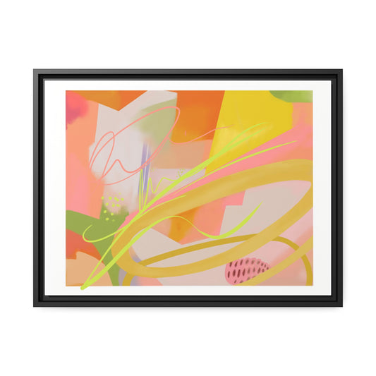 Happy & Calm - Digital Art on Canvas, Black Frame