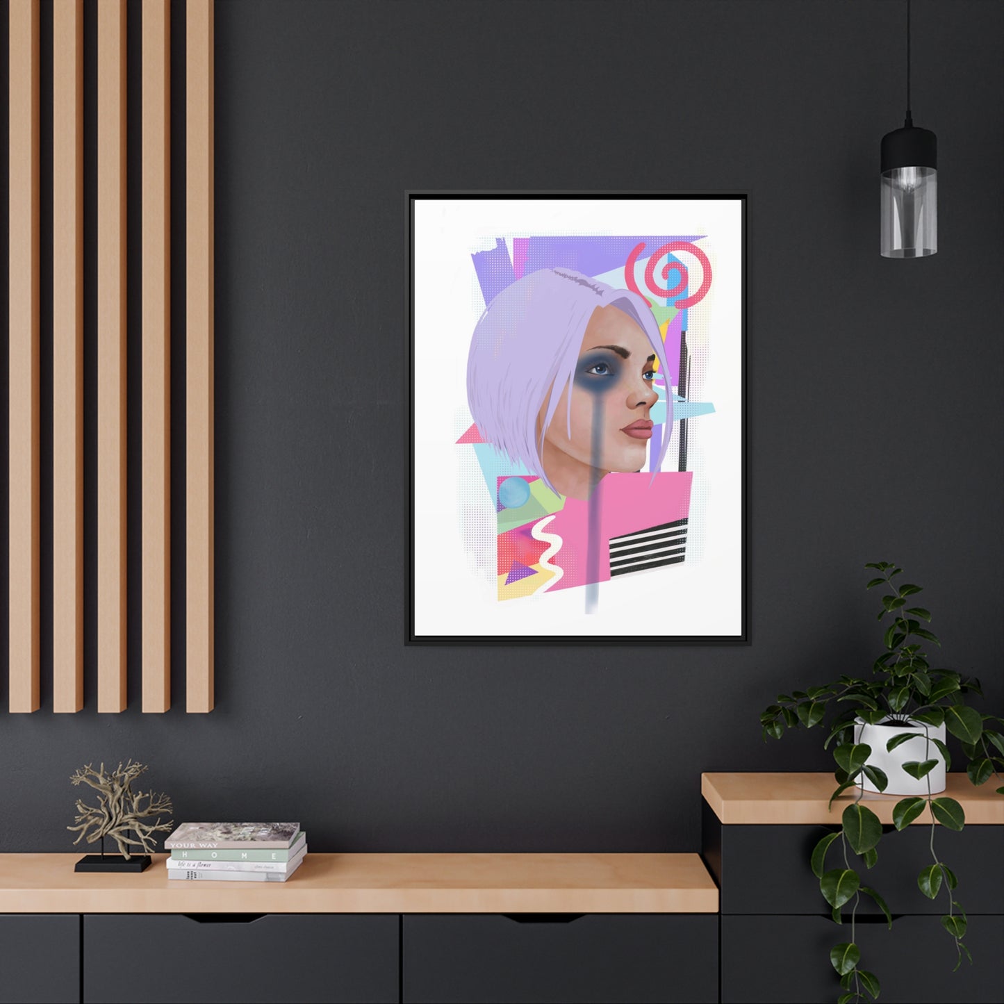 Digital Art on Canvas, Black Frame