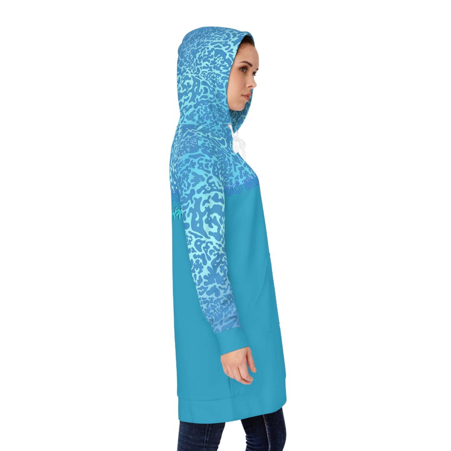 Women's Hoodie Dress (Blue)